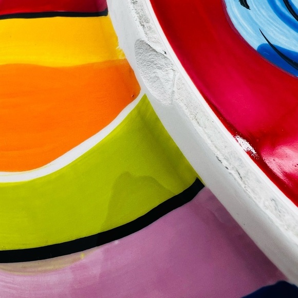 HAUSENWARE DESIGNED BY MARY ROSE YOUNG BRIGHT COLORFUL 13” BOWL - Picture 5 of 12